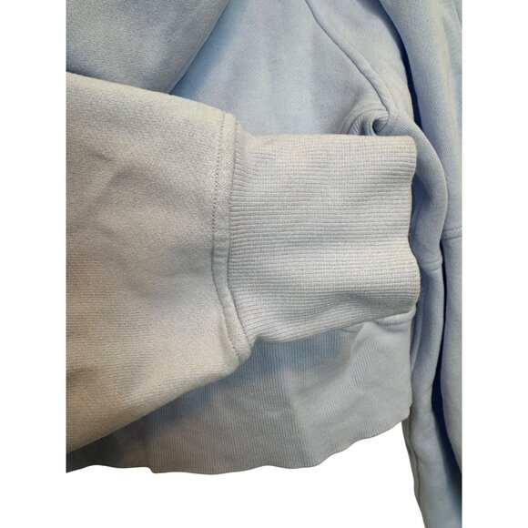 Lululemon Half-Zip Hoodie XS/S Blue Cotton-Blend Knit Ribbed High-Low Hem Lightw - Picture 10 of 11